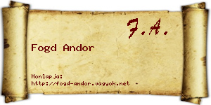 Fogd Andor névjegykártya