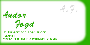 andor fogd business card